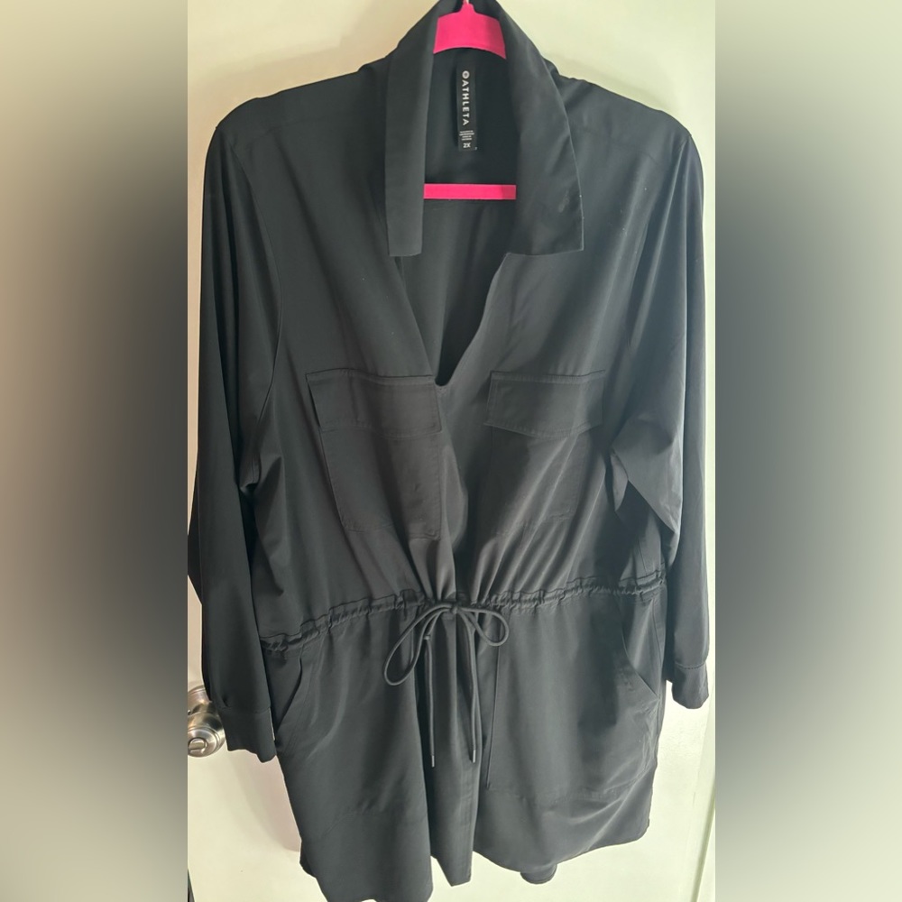 Athleta Zuma Shirtdress, black, size 2X.